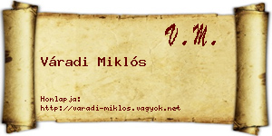 Váradi Miklós névjegykártya